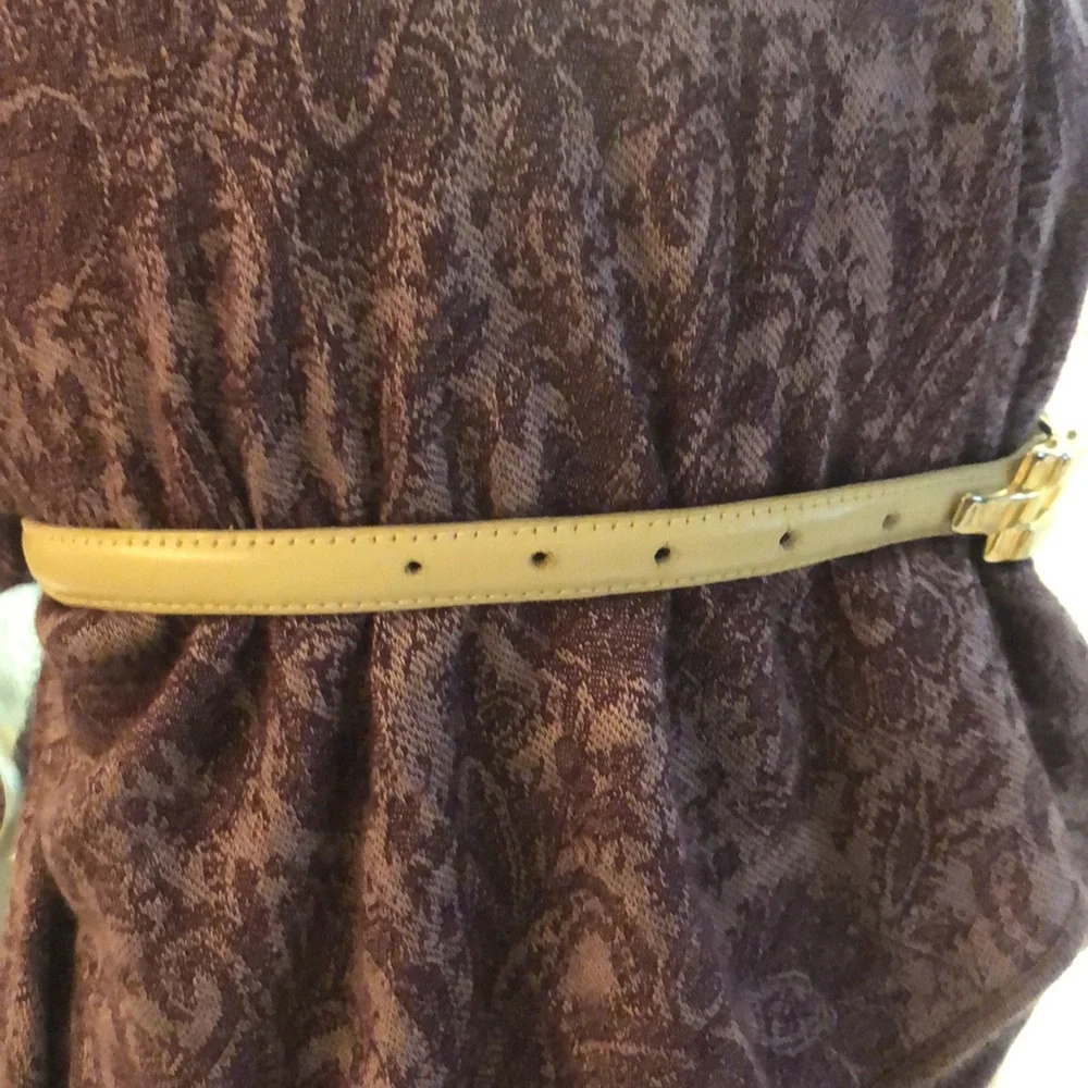Vintage Women’s Cream Leather Belt L (28-33”) 36.5”Long .75 Wide